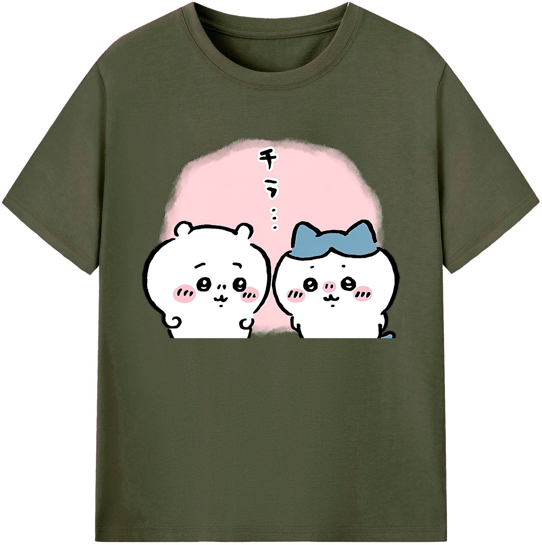 （画像用） ちいかわ ハチワレ Chii-kawa hachiware 綿100％ メンズ半袖Tシャツ｜肌触りやわらか＆通気性